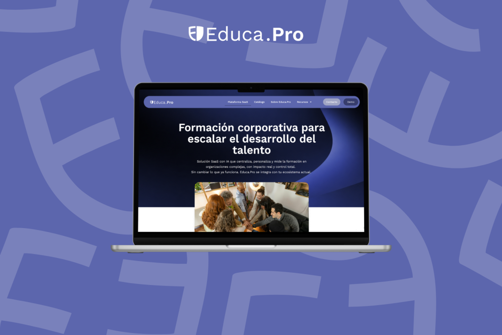 Presentamos nueva web reforzando el posicionamiento como plataforma SaaS de formación corporativa con IA